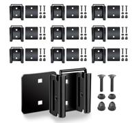 MorScan 10 Pack E-Track Connector with Square Plates, E Track Double Fitting Accessories, Bolt-on Steel Cargo Securement E Track Compatible Accessory, Etrack Rail Adapter for Trucks, Enclosed Trailers