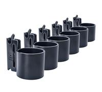 MorScan 6-Pack E-Track Steel Tool Holders, 2" Circular Tube Tool Hangers Heavy Duty Tool Organizer to Keep Rakes, Shovels, Broom, Tools Stable, E Track Shovel Holder for Trucks, Trailers