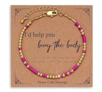 Morse Code Bracelet I'd Help You Bury The Body Best Friend Friendship String Bracelet for Women Men Bff Birthday Jewelry Gift, Natural stone, no gemstone