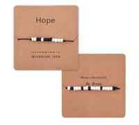 Morse Code Bracelets Set Hope Bracelet for Women Men Be Brave Beaded Bracelets Adjustable String Morris Code Matching Bracelets for Couples Him Her Inspirational Encouragement Gift Idea 2 PCS