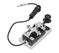 Morse Code CW Telegraph Heavy Duty Stainless Steel Hand Key with Detachable Plug for Radio Communication Enthusiasts and DIY Beginners HY K4
