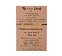Morse Code Dad Bracelets from Daughter, 2PCS Dad Inspirational Bracelets for Father Daddy Fathers Day Birthday Gifts for Papa Bonus Daddy Appreciation Gift Papa Gifts Bracelet for Men