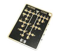 Morse Code Device, Telegraph Practice Tool, Coding Board with Signal Lights, Training Kit with Practice Buttons, 2.12x1.57x0.27 Inches Study Accessory, Interactive Learning Card for Adults
