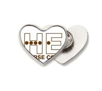 Morse Code He Point-Line Expressions Heart Metal Pin Brooch Clip Love