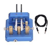 Morse Code Key Double Paddle Automatic CW Shortwave Telegram Tapper Professional Stainless Steel Brass Aluminum Alloy Carbon Fiber for Ham Radio Enthusiasts and Morse Code Training (Blue)