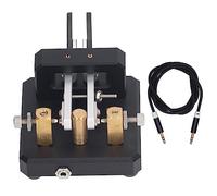 Morse Code Key Double Paddle Automatic CW Shortwave Telegram Tapper Professional Stainless Steel Brass Aluminum Alloy Carbon Fiber for Ham Radio Enthusiasts and Morse Code Training (Black)