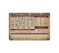 Morse Code Knowledge Morse Code Visual International Morse Code Metal Tin Signs 12×8 inch Poster Metal,Great Retro Gifts and Decorative Door Wall School Science Classroom Infographic Tin Sign
