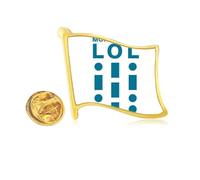 Morse Code Laughter Line Expressions Golden Metal Flag Lapel Pin Badge