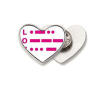 Morse Code Love Point Line Expression Heart Metal Pin Brooch Clip Love