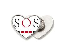 Morse Code Rescue Point Line Expression Heart Metal Pin Brooch Clip Love