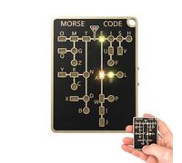 Morse Code Trainer Card Pro, Interactive Morse Code Learning Device, Real Time Decoding LED Signal Sound Modes, Portable Telegraph Practice Kit, Record Playback Gadget for Adults Beginners (1pcs)