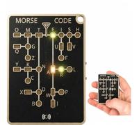 Morse Code Trainer Card Pro LED Edition, Professional PCB Style Learning Tool with Interactive LEDs & Signal Buttons, Real-Time Decoding for Beginners