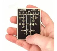 Morse Code Trainer Card Pro, PCB Style Learning Card with Interactive LED Lights & Audio Feedback, Real-Time Decoding, Record & Playback Telegraph Practice Tool(2pcs)