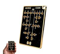 Morse Code Trainer Card Pro, PCB Style Learning Tool with Interactive LED Lights & Signal Buttons, Real-Time Decoding Learning Card, Pre-Assembled Portable Telegraph Practice Kit (A-1PC)