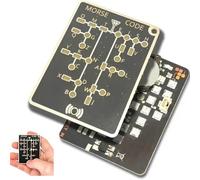 Morse Code Trainer Card Pro, Portable Interactive LED Telegraph Trainer with Signal Buttons, Audio Visual Feedback & Record Playback Function for Adult Encryption and Morse Learning-1PC