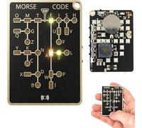 Morse Code Trainer Card Pro, Professional PCB Style Learning Tool with Interactive LEDs & Signal Buttons, Real-Time Decoding Code Learning Card for Adult Telegraph Practice, Encryption Training (1Pc)