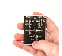 Morse Code Trainer Card Pro, Professional PCB Style Learning Tool with Interactive Signal Buttons, Real-Time Feedback & Decoding, Portable Telegraph Practice Device(1pc)
