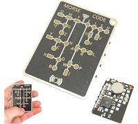 Morse Code Trainer Card Pro, Professional PCB Style with Interactive LEDs & Signal Buttons for Adult Morse Code Learning, Telegraph Practice & Encryption Training, Portable Encryption Training Tool