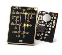 Morse Code Trainer Card Pro Style With Interactive LEDs & Signal Buttons For Beginners Code Learning Telegraph Practice & CW Trainer, Real-Time Decoding, Portable Ham Radio Morse Practice Device