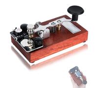 Morse Code Trainer, Manual Telegraph Key with Sound and Light Feedback, Retro Radio Communication Training Tool with 3.5mm Socket and Buzzer, for Code Communication Training