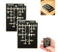 Morse Code Trainer, Morse Code Trainer Card Pro, PCB Style Learning Tool with Interactive LED Lights & Signal Buttons, Real-Time Decoding Learning Card, Telegraph Practice Tool for Kids & Adults (2PC)