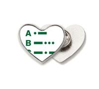 morse code two point line representation Heart Metal Pin Brooch Clip Love
