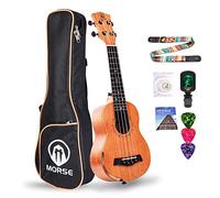 MORSE Soprano Ukulele Arm Rest Ukulele for Beginner Pack-21 Inch with Gig Bag Fast Learn Songbook Tuner Pick All in One Kit
