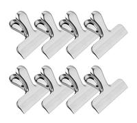 Morsler 8 Packs Chip Clips, 3-inch Wide Stainless Steel Heavy-Duty Food Bag Clip for Air Tight Seal Grips on Food Bags, Office Kitchen Home Usage