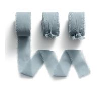 MORSUNBELA 3 Rolls Chiffon Ribbon Gift Decorations Wide Ribbon for Christmas Birthday Wedding Valentine's Day Gift Boxes 2.5 cm x 6.4 m Grey