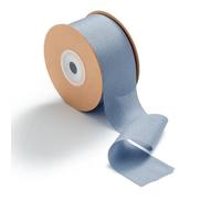 MORSUNBELA Blue Grey Decorative Ribbon 3.8 cm x 23 m Thick Gift Ribbon Blue Wide Dusty Blue Decorative Chiffon Ribbon Blue Silk Ribbon