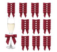 MORSUNBELA Gift Bows Dark Red Wedding Decoration Small Bows Gift Mini Bow for Birthday Communion Christmas, Pack of 50, Red Wine