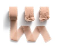 MORSUNBELA Gift Ribbon 2.5 cm x 19 m Chiffon & Silk Wedding, Birthday, Christmas Ribbons in Rose Gold