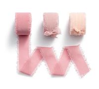 MORSUNBELA Gift Ribbon Chiffon Ribbon Wedding Chiffon Ribbon Gift Decorative Ribbon Wide Silk Ribbon 2.5 cm x 6.4 m