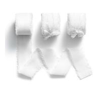 MORSUNBELA Gift Ribbon, White Chiffon, 19.2 m x 2.5 cm, Wedding & Party Decorative Ribbon