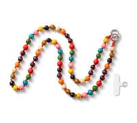MORSUNBELA Wooden Beads Mobile Phone Chain, Universal Lanyard, Beads Lanyard, Mobile Phone Chain Beads, 120 cm Lanyards, as Bag Strap, Phones Pendant, coloured