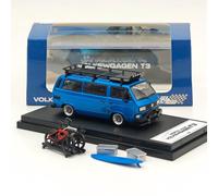 Mortal 1/64 T3 Classic Retro Camper Van Diecast Model - Collectible Miniature Toy Car with Vintage Design for Hobbyists & Gifts (V185-Blue)