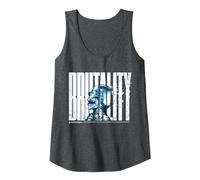 Mortal Combat Merch Brutality Skull Design Tank Top, Women, Dark Heather Grey, Large