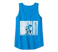 Mortal Combat Merch Brutality Skull Design Tank Top, Women, Sapphire Blue, XX-Large
