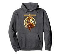 Mortal Kombat 11 Scorpion Flames Pullover Hoodie, Adult Unisex, Dark Heather Grey, Large