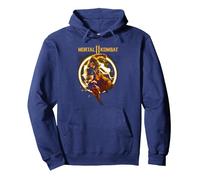 Mortal Kombat 11 Scorpion Flames Pullover Hoodie, Adult Unisex, Navy Blue, Large