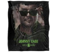 Mortal Kombat 2 Johnny Cage Portrait Soft Touch Blanket Black (147Cm X 91Cm)
