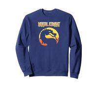 Mortal Kombat Klassic Logo Sweatshirt, Adult Unisex, Navy Blue, XX-Large