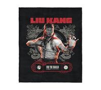 Mortal Kombat Silk Touch Sherpa Throw Blanket - Liu Kang for The Shaolin, Ultra-Soft Fleece Front with Cozy Sherpa Back, 40 x 50 Inches
