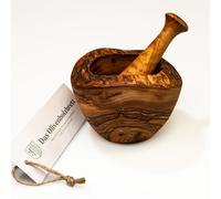 Mortar and Pestle in the Nature Made of Olive Wood - 18cm