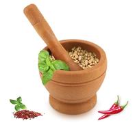 Mortar and Pestle, Pestle and Mortar Granite Garlic Crusher Sauce Garlic Masher Hand Grinder Crusher Kitchen Gadgets Seasoning Spice Tools(Wooden)