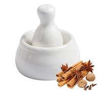 Mortar and Pestle Set, Ceramic Bowl for Grinding Herb & Garlic in Kitchen
