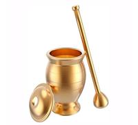Mortar and Pestle Set for Herbs and Spices, Brass Spice Grinder for Kitchen, Lab Mixing Tool for Solid Samples, Perfect for Cooking and Grinding
