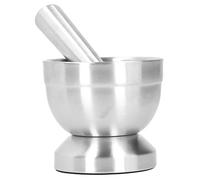 Mortar and Pestle Set, Manual Stainless Steel Spice Grinder Pill Crusher with Non-Slip Base, Molcajete Herb Bowl for Crushing Herbs Spices Nuts