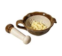 Mortar and Pestle Set Manual Traditional Ceramic Grinder Bowl | Japanese Food Grinding Bowl for Kitchen Home Cooking Garlic Pill Outdoor Camping Green