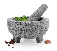 Mortar and Pestle Set,Unpolished Granite Grinder Bowl 6 Inch - 2 Cups for Herbs Pesto Pastes Seasonings Grinder,GuacamoleMortar and Pestle,with Non-Slip Mats